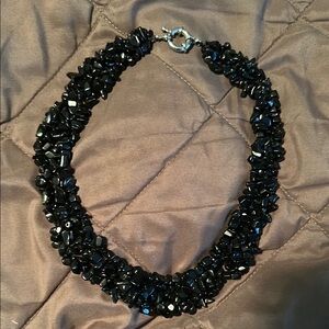 Elegant Black Beaded Necklace
